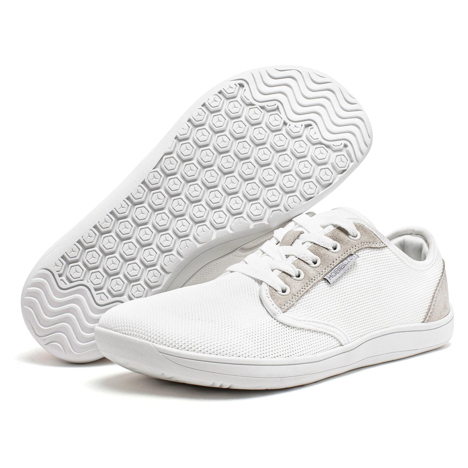 HOBIBEAR Men's Sporty  outdoor run Sneakers low top casual trainers Walking Shoes Closed Athletic Training Sports Shoes Runner Footwear White Running