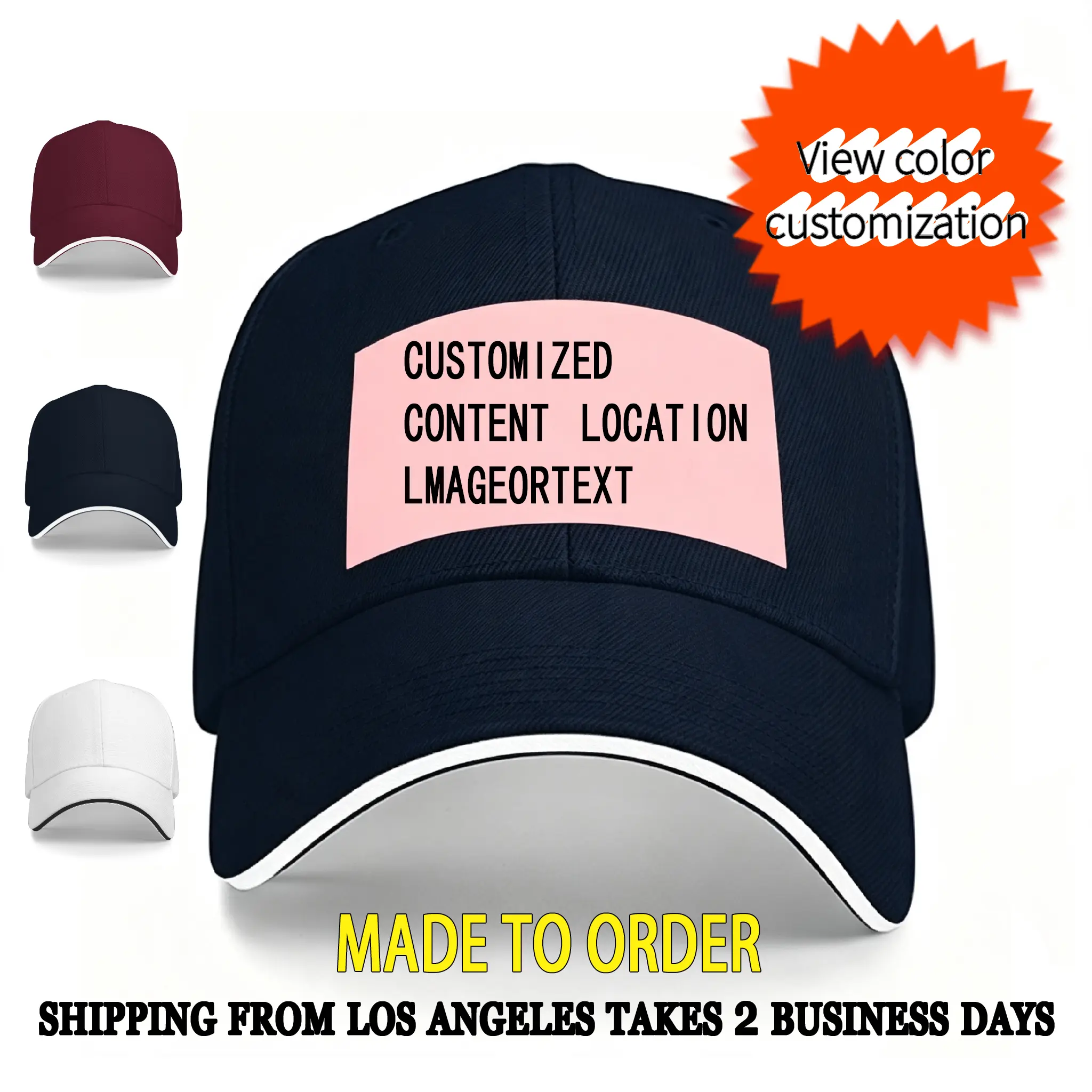 Design your own baseball cap - baseball cap suitable for DIY custom printing adjustable travel cap with company team name logo photo