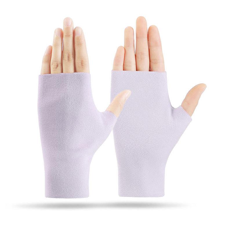 De Rong Half Palm Gloves, Fall Winter Thin Warm Gloves, Unisex Elastic Driving Typing Touch Screen, Student Learning Gloves