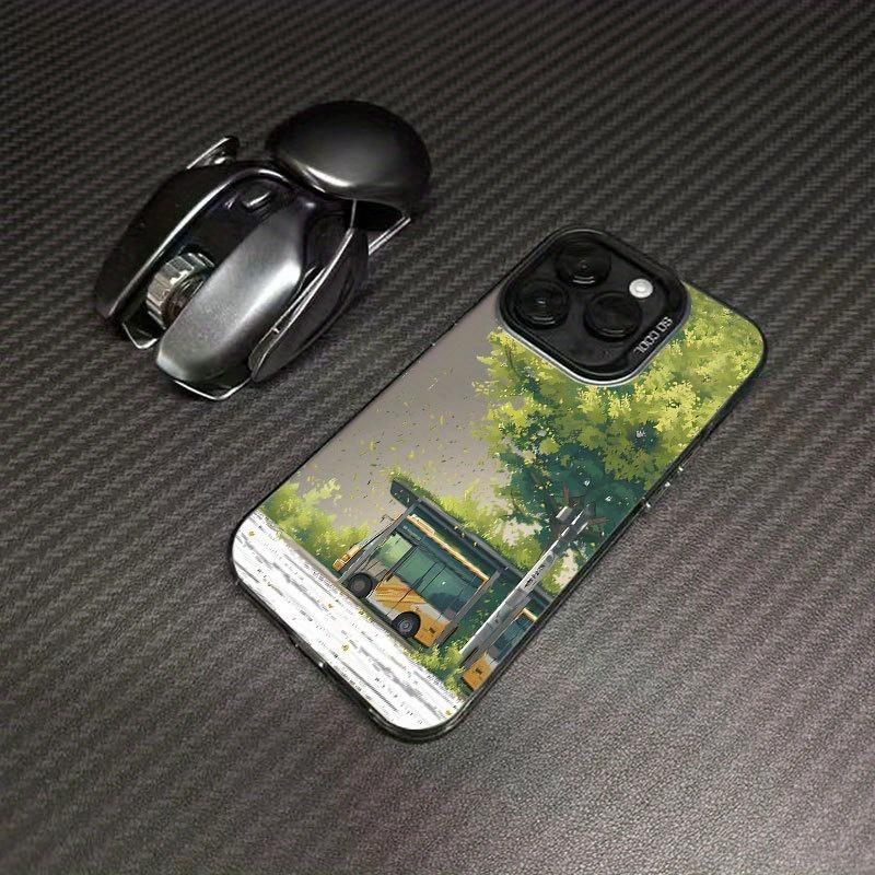 The Green Tree Bus Phone Case Is Suitable for Iphone 15/15 Plus/15 Pro/15 Pro Max, for Iphone 14/14 Plus/14 Pro/14 Pro Max, for Iphone 13/13 Pro/13 Pro Max, for Iphone 12/12 Pro/12 Pro Max, for Iphone 11/11/11 Pro Max/for Iphone