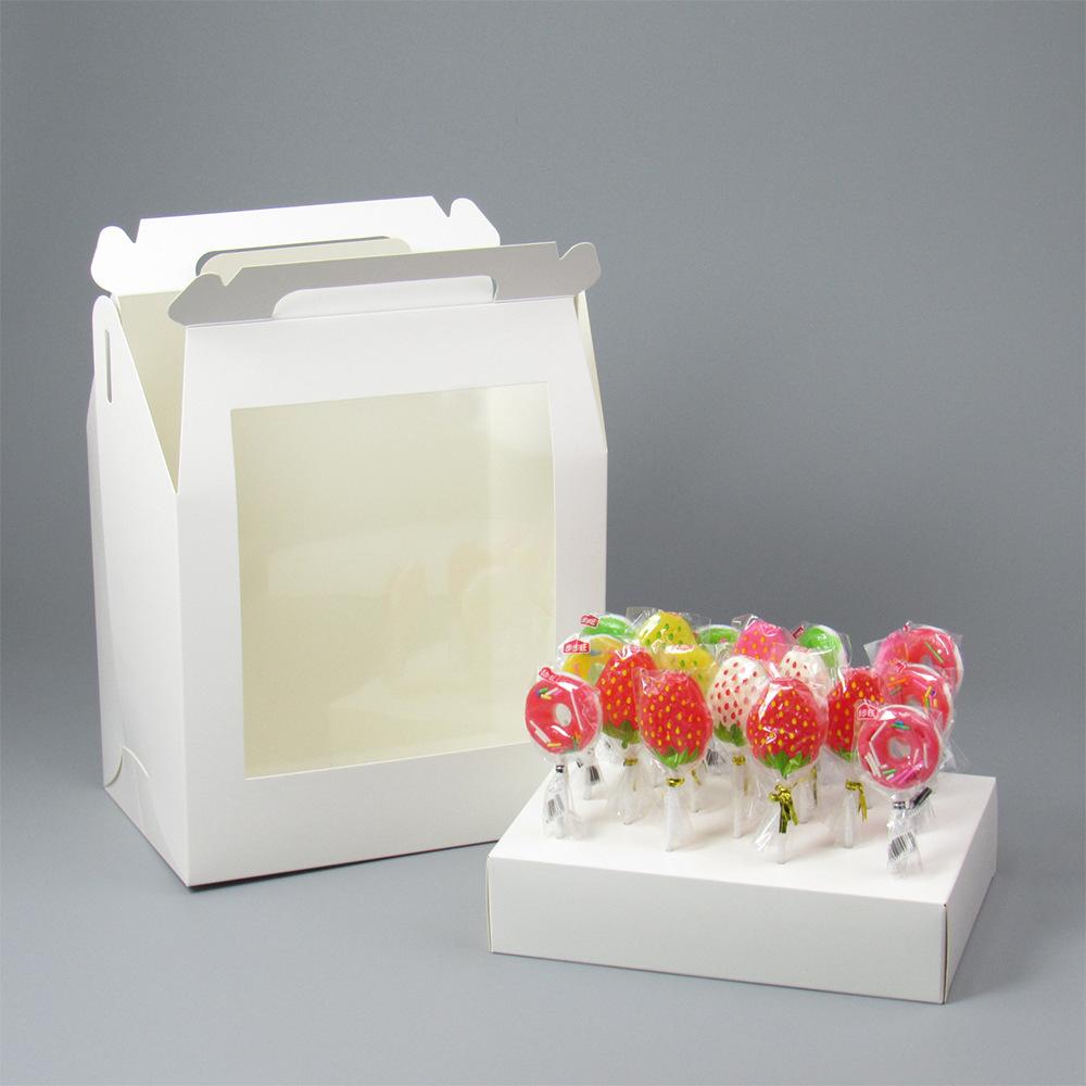 20/15/10/5/1pcs Handheld Clear Window Lollipop Gift Boxes, White Paper Visible Display Boxes for Handmade Sweets.needoh.paper plates