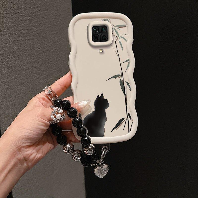 1 Piece Kitten and Bamboo Stylish Suitable For Redmi Note 9 Pro Max Phone Case Cover With Flexible Finish Featuring Anti-Scratch And Lanyard For Fitness
