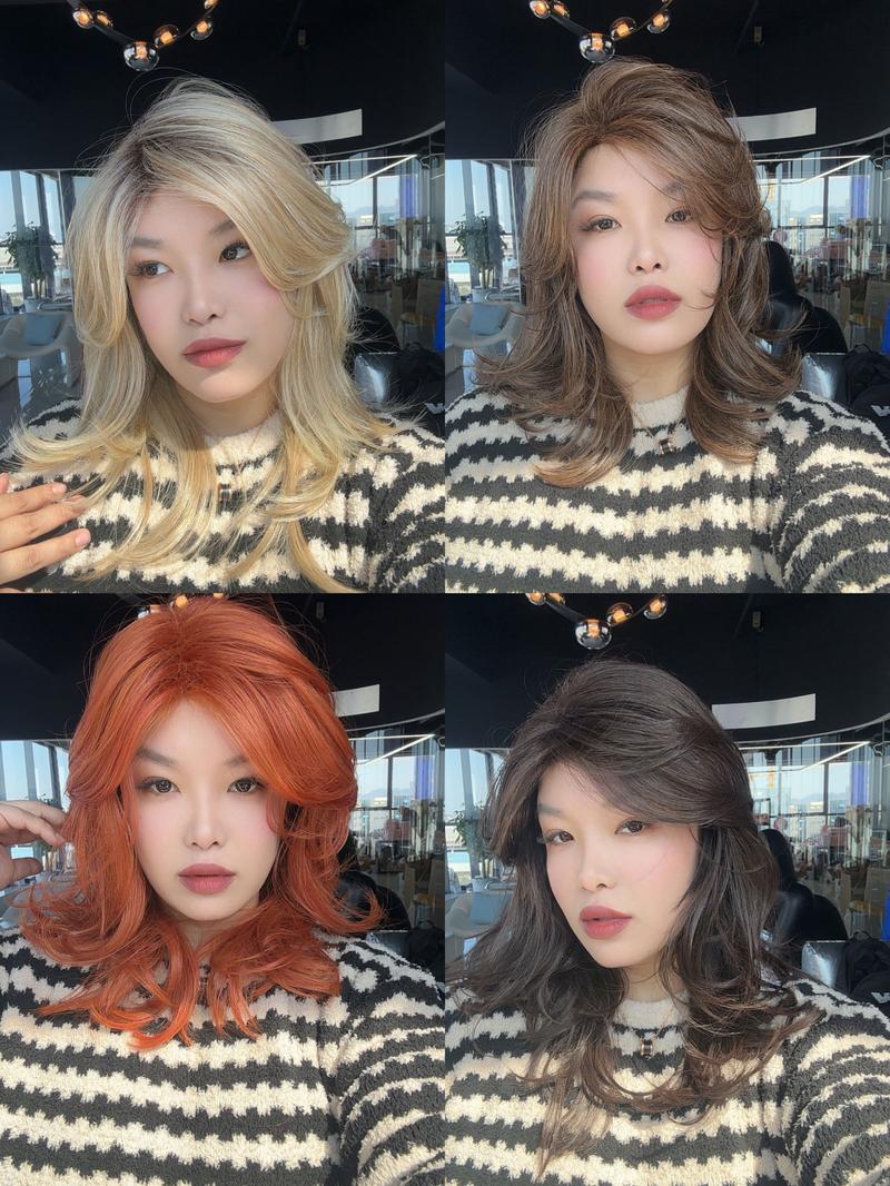 JBEXTENSION 18 Inches Blonde Curly Women Fashion Wig With Bangs LORNA【PLUS PERMATEASE】