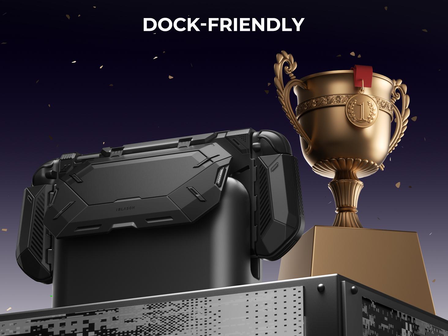 i-Blason Dockable Protective Case for Nintendo Switch 2 (2025) - Foldable JoyCon Holder, Game Card Storage, Ergonomic Uni-Body Grip with Flip Stand & Bumper Cover Portable Controller Accessories