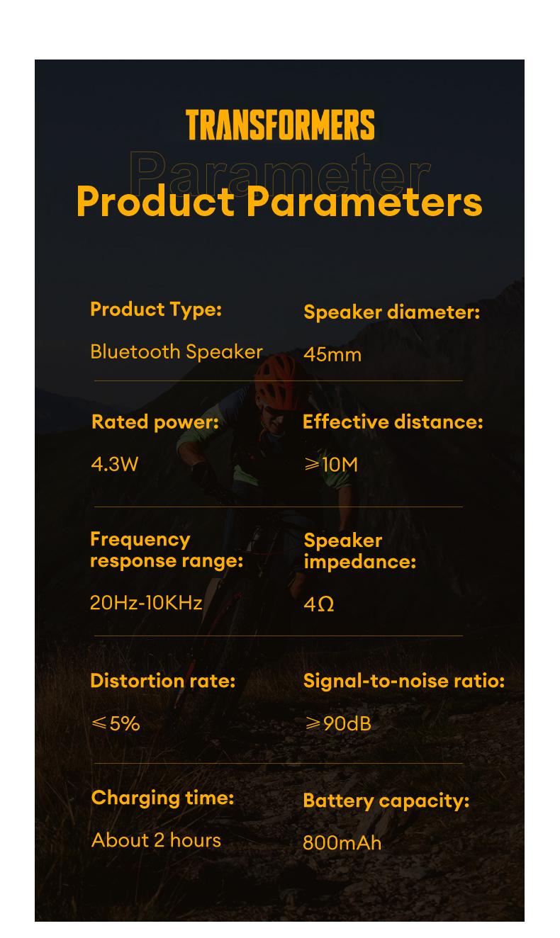 Transformers TF-Y16 Powerful bass，lPX5 waterproof，Portable lanyard