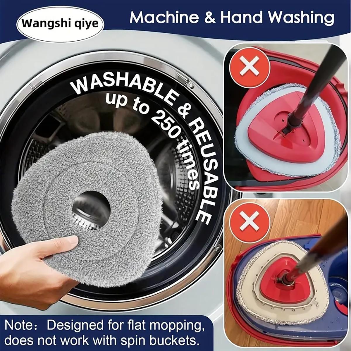 4/5pcs Rotating Mop Replacement Pads + 1 Plastic Triangle Pad, Fits O-Cedar Easywring 1 Tank & Rinseclean 2 Tank System, Spin Mop Replacements