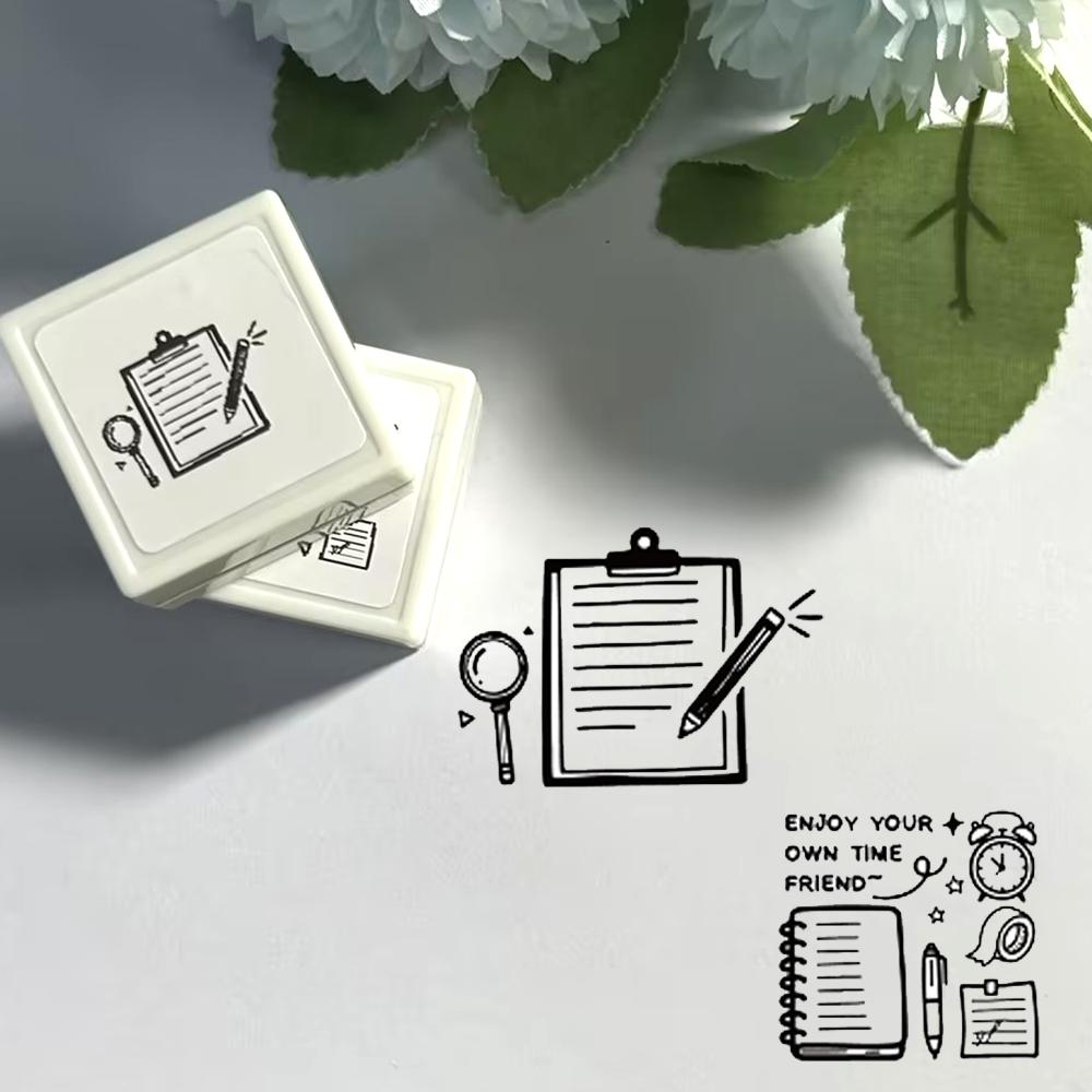 Creative Writing Record Pattern Stamps, Handmade Notebook Decor, Practical Gift Stamp, Office Stationery Supplies, DIY Material