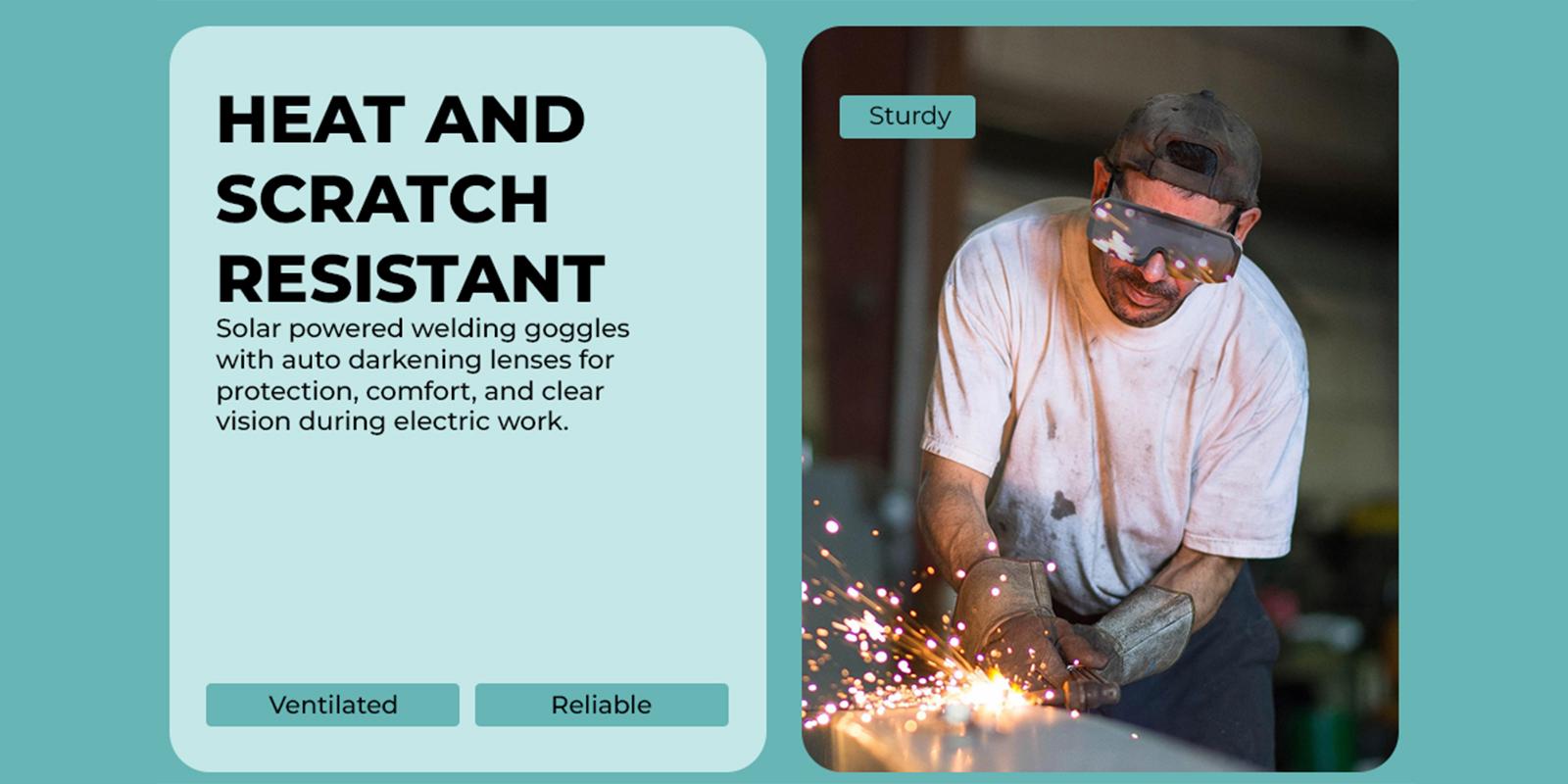 Welding Glasses Auto Darkening Safety Goggles Solar True Color Welder Glasses Eyes Protective PC Lens Welder Mask Welding Helmet for TIG MIG ARC Weld Plasma Cut Grinding