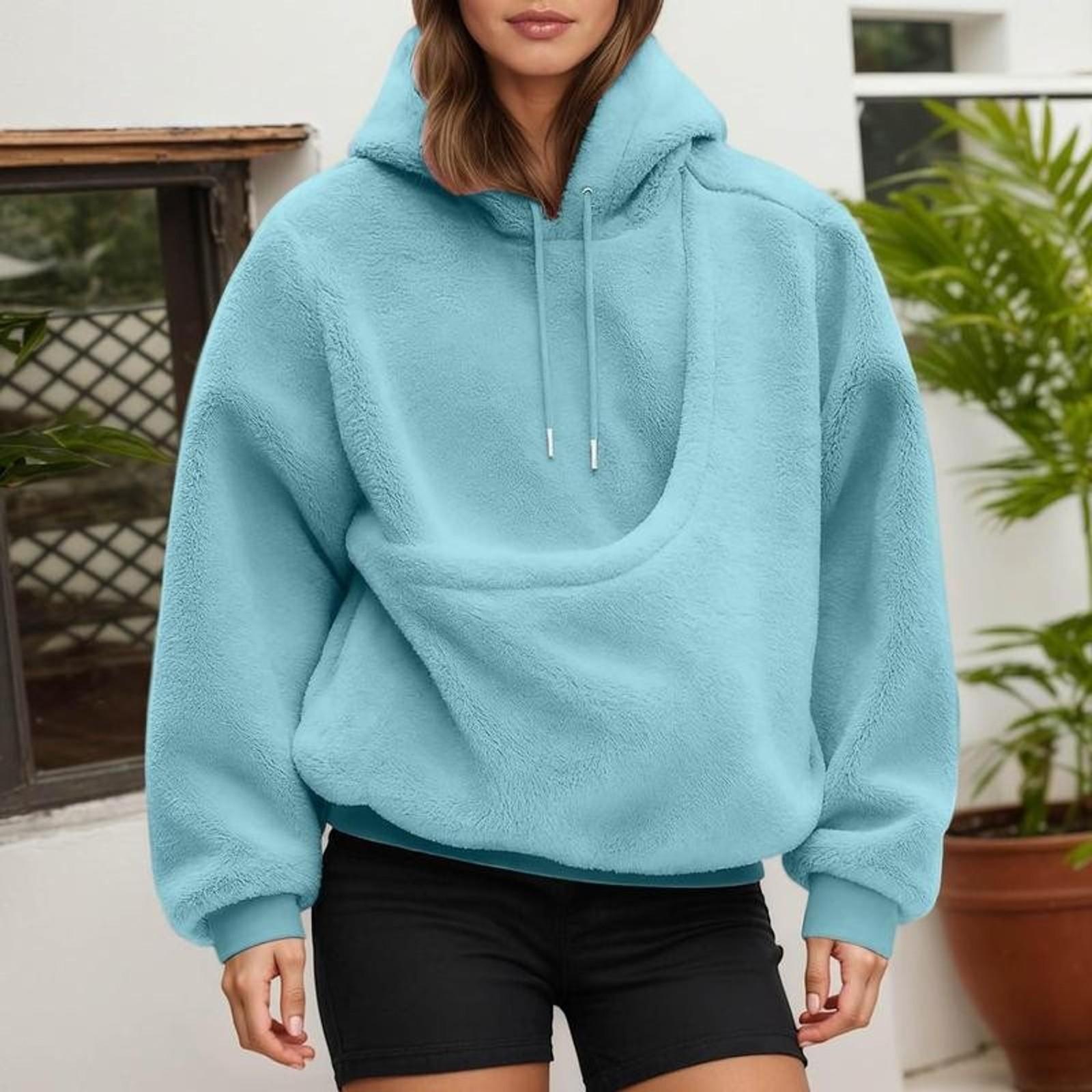 Pet Pouch Hoodie Winter Thick Waterproof Fleece Jacket for Small Cats and Dogs with Front Carry Pouch for Outdoor Use Normal Type