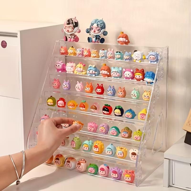 Acrylic Mini Display Box, Transparent Multi-Layer Desktop Storage Rack, display shelf, Toy and Gem Display Holder, Ideal Valentine's Day Gift