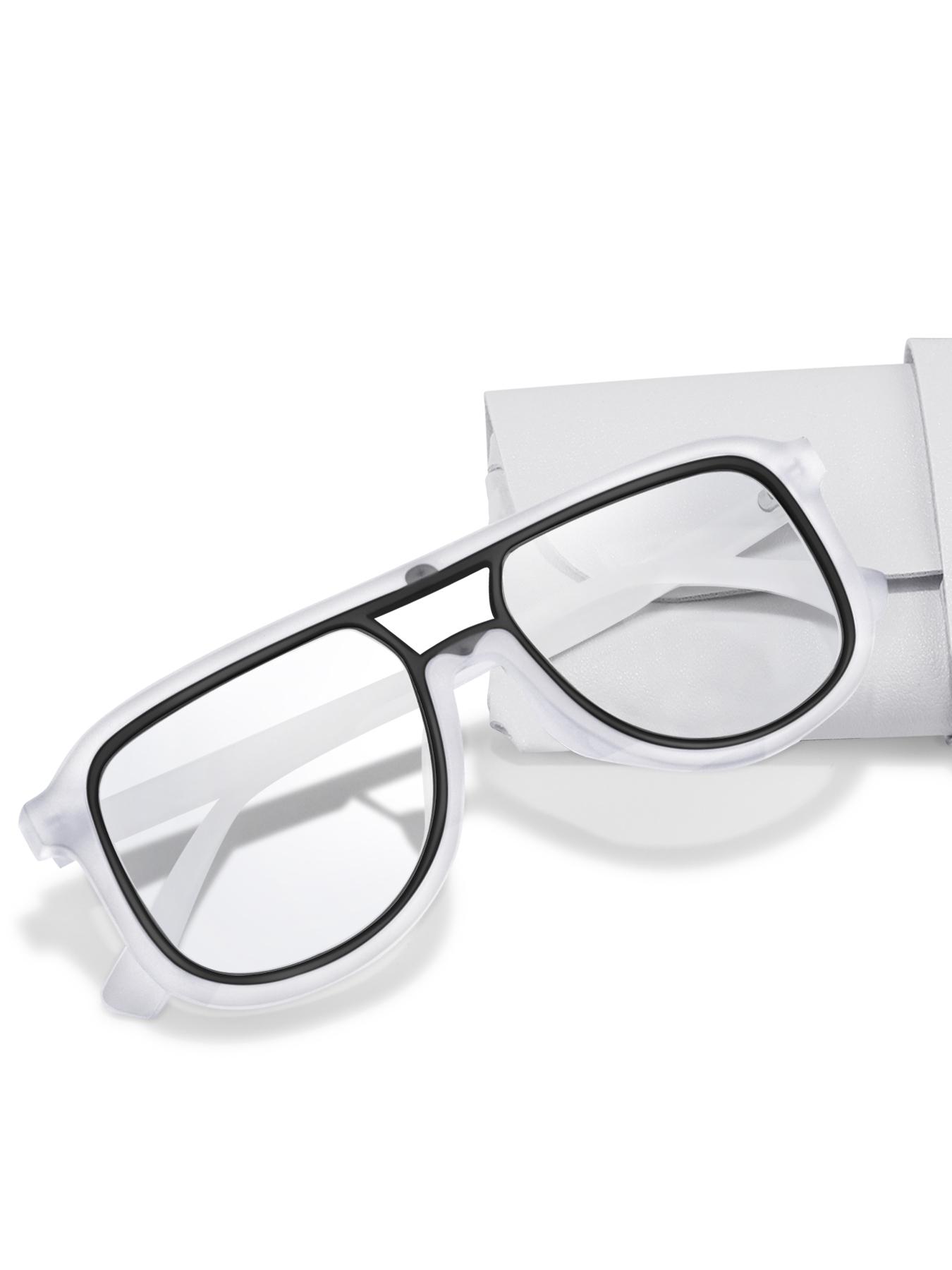 Unisex Colorful Photochromic Sunglasses, Bohemian Style Fashion Eyewear, Casual Plastic Frame, All-Season Decorative Lens