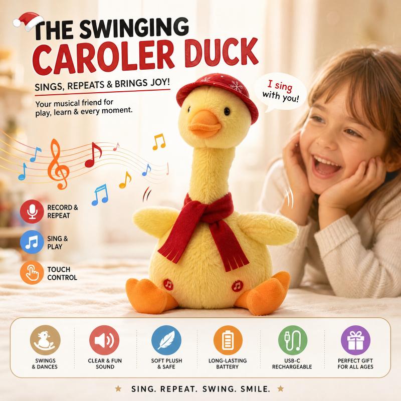 Talking duck Toy, Repeats Voice, Dancing Singing Plush Toy, LED Musical Toy for Babies Kids Gift outdoorfun