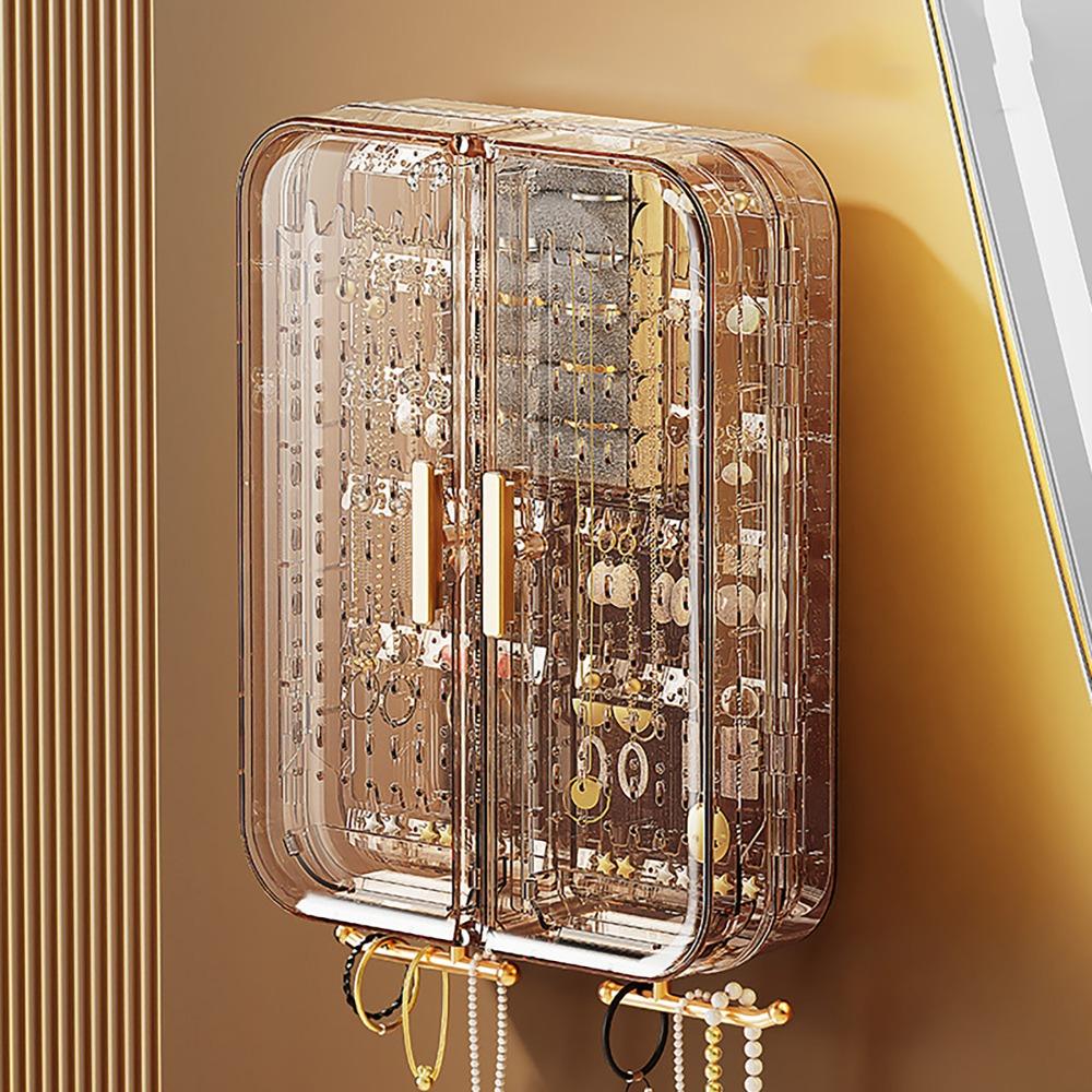 Wall Mounted Jewelry Storage Rack, Clear Jewelry Display Rack, Jewelry Organizer, Home Organizer for Earrings & Necklace & Bracelet, Boxes, Jewelry Holder Organizer