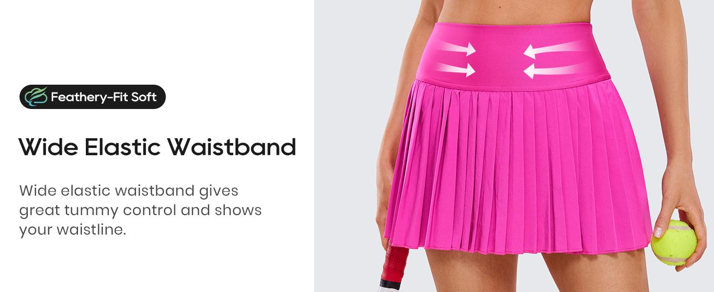 CRZ YOGA Women's High Waisted Pleated Tennis Skirts with Pockets Tummy Control Casual Liner A Line Workout Golf Skorts - 14" CRZ YOGA Women's High Waisted Pleated Tennis Skirts with Pockets Tummy Control Casual Liner A Line Workout Golf Skorts - 14"