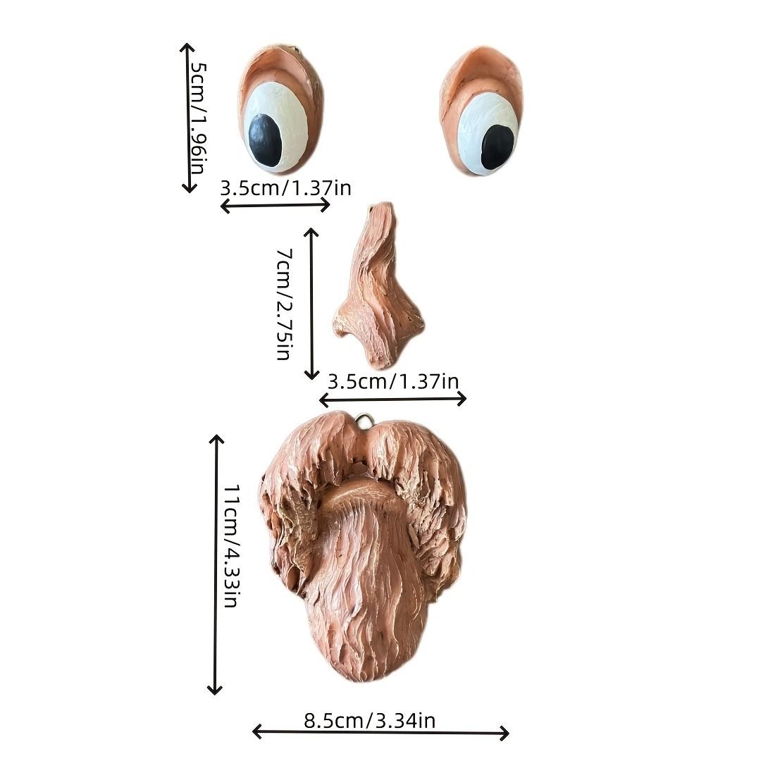 Funny Tree Face Decoration 3D Weird Old Man Tree Hug Sculpture, Outdoor Garden Art Ornament, Waterproof Resin Tree Hanging Decor