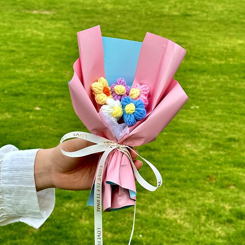 Creative Knitted Bouquet Gift, Mother's Day Valentine's Day Special Occasion Decorative Flower Arrangement, Unique Present Idea