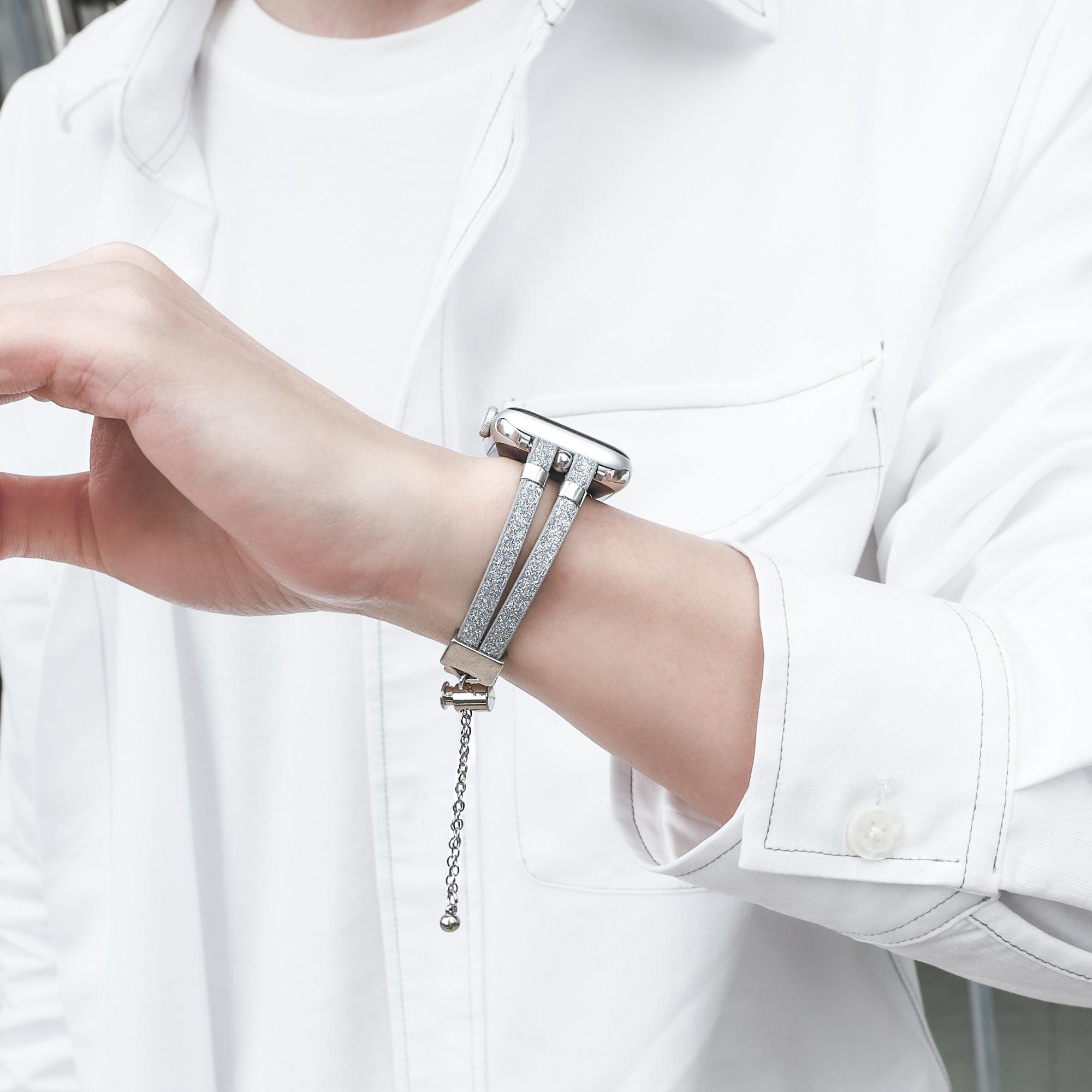 Women's Apple Watch Band Simulated Leather Strap, Lightweight Design, Adjustable Length, Comfortable Fashion Fit, Fits Iwatch Se Series 1-11