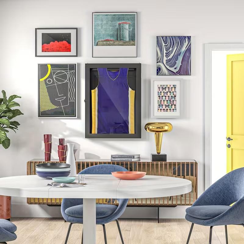 Acrylic signed jersey display box, 18*14 inch top choice for serious collectors, modern minimalist style, display easily on vanity or desk, perfect commemorative jersey showcase