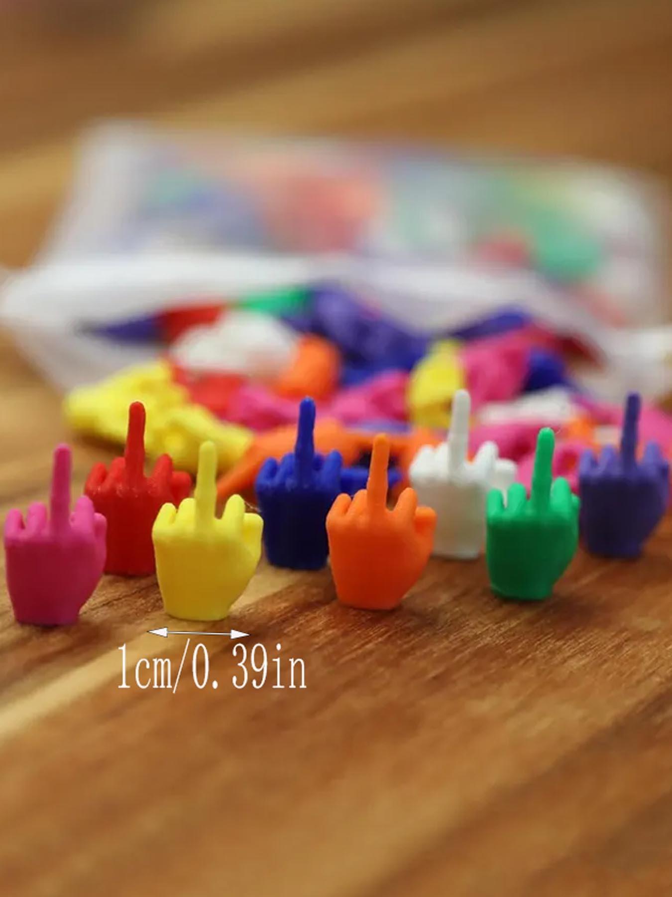 10pcs/20pcs 3D Printed Mini Middle Finger, Fun Plastic ”F-U" Gesture, Colorful Or Mixed Colors, Novelty Prank Funny Gift, Can Be Used For Bachelor Party Gifts, Holiday Gifts, Prank Gifts For Boyfriends