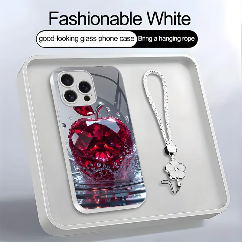 Luxury Crystal Apple Phone Case Metallic Cover with Lanyard for iPhone 17/16/15/14/13 Pro Max and Samsung S25 Ultra -- 975