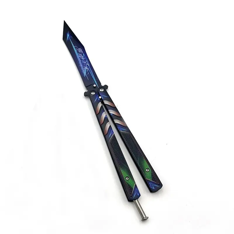 Colorful Full Steel Butterfly Whipping Knife Practice Tool, Unsharpened Beginner Toy, Portable Outdoor Training Gear, Smooth Axis, Cs:go Game Peripherals