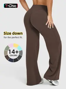 Women's High Waisted Elastic Loose Straight Leg Fit Pants, Butt Lifting Outdoor Sporty Casual Pants, Suitable for Yoga and Pilates, Comfortable Daily Wear
