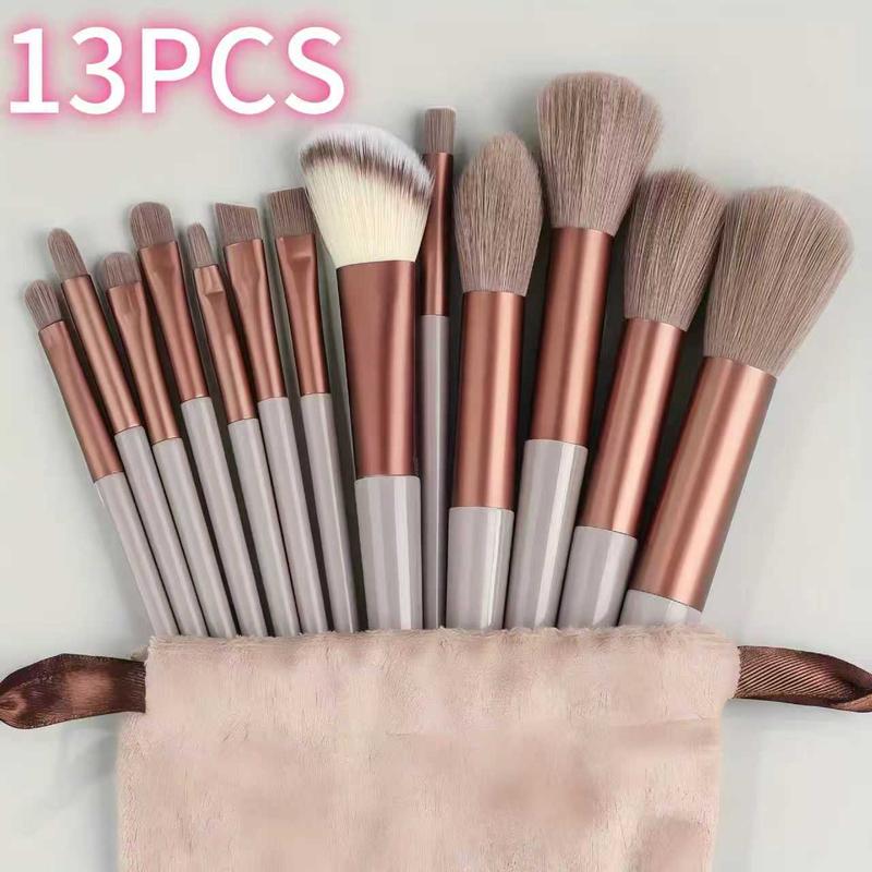 13-Piece Makeup Brush Set, Soft Bristles, Portable Storage Bag, Professional Beauty Tools Kit, Essential Cosmetic Brushes, Eyeshadow Brushes
