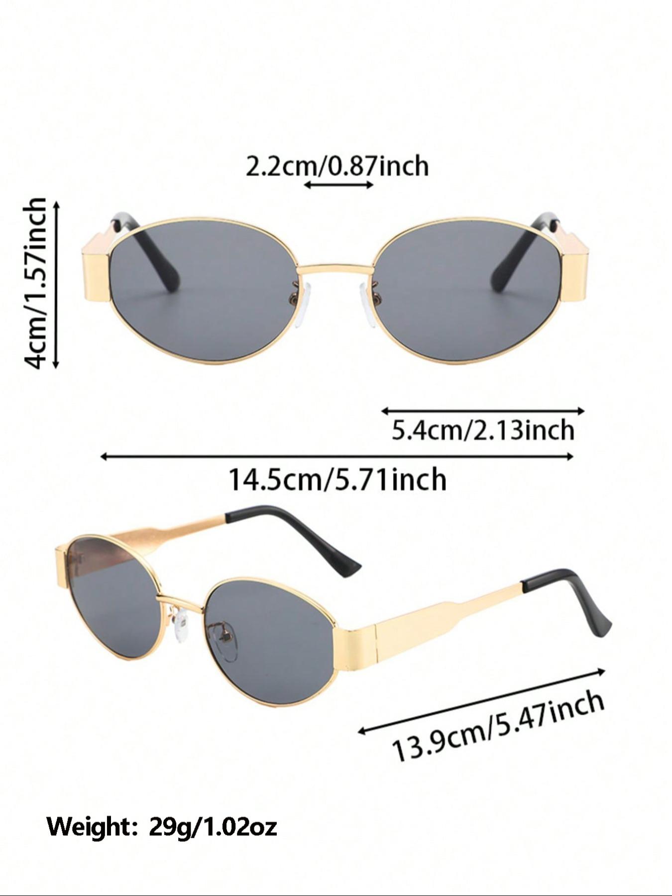 Women's Classic Oval Sunglasses Style, Perfect for Beach Vacation, Driving, Camping, Shopping, Trendy Fashion Accessory