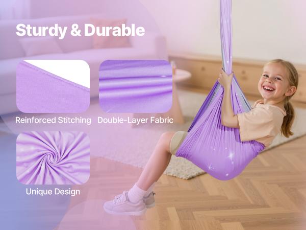 SummerWinsVEVOR Sensory Swing, Double-Layer Fabric Sensorys Hammock, Indoor Outdoor Sensory Swing with 360 Swivel Hanger, O-Sling, Holds up to 300lbs, Adjustable Aerial Yoga, Ceiling Swings for Kidsdealsforyoudays