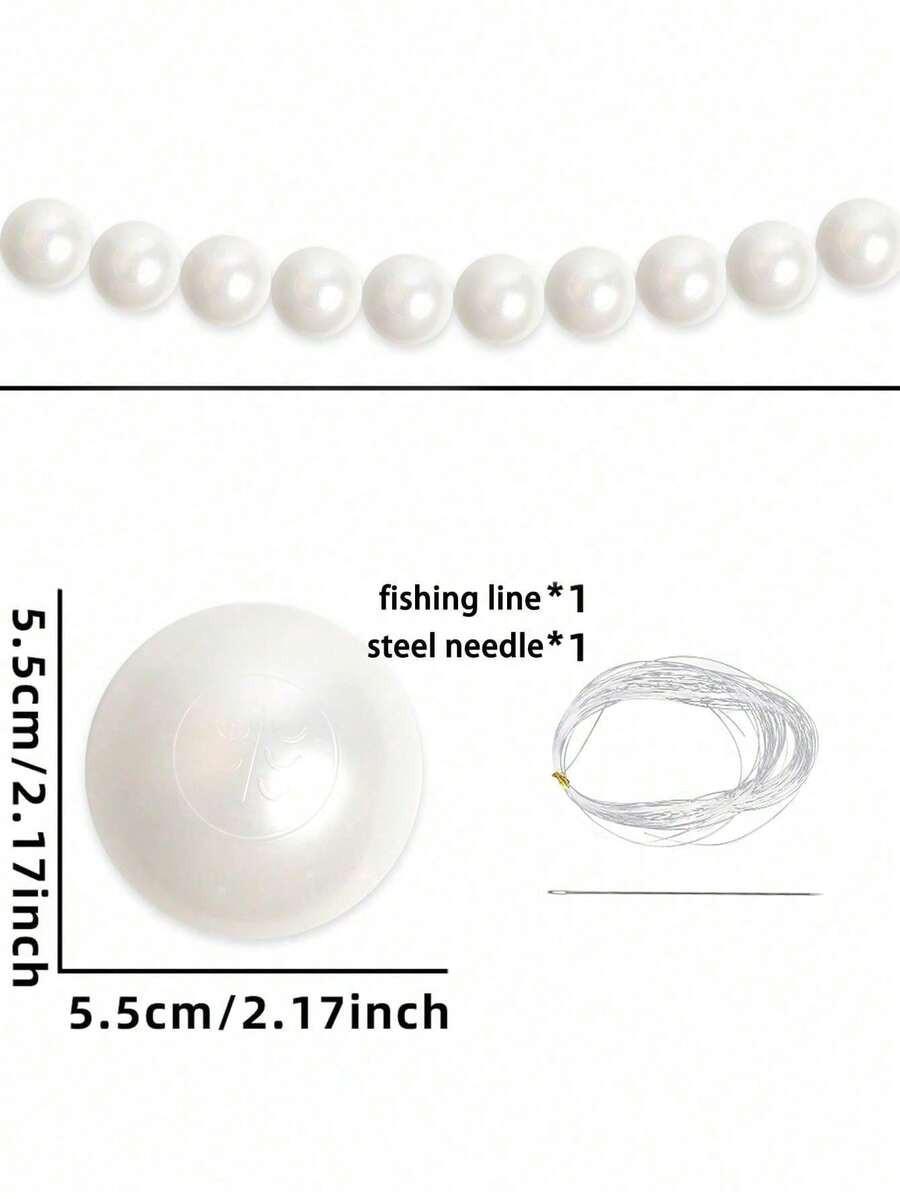 30pcs Giant Pearl String Pendant Decor, White Round Faux Pearl Backdrop Wall Hanging, Wedding Ceremony Decoration, DIY Pearl Garland, Pearl Wreath Stair Decor, White Faux Pearl Christmas Tree Wreath, Party Decoration