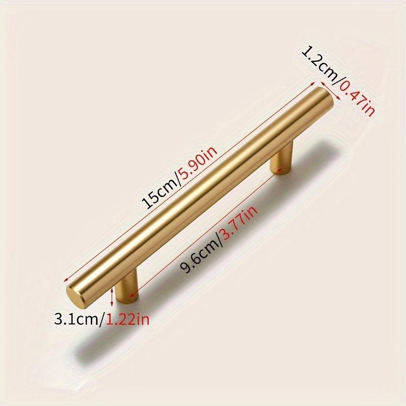 15-Pack Gold Stainless Steel Cabinet Handles - 5.9 Inch Brushed Arched Handles, Suitable for Kitchen Drawers, Includes Screws