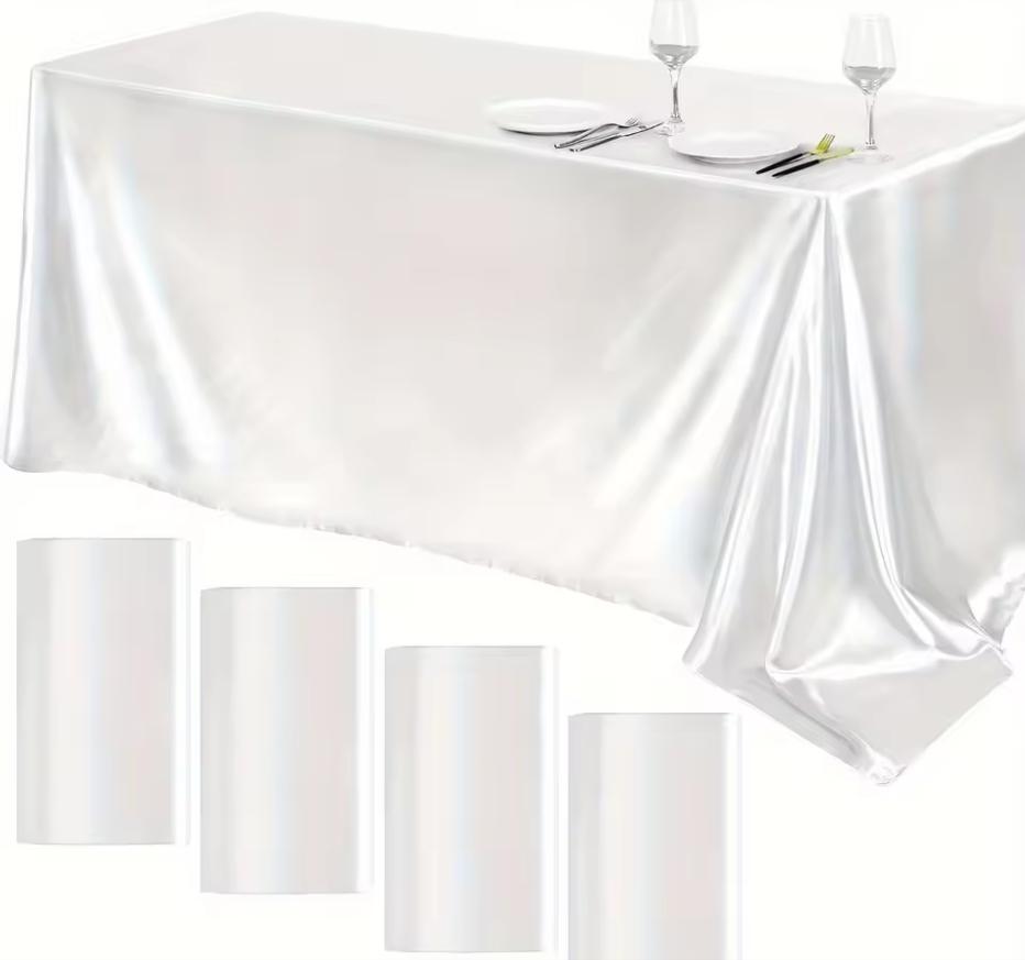 Silky Satin Tablecloth, Perfect for Wedding Party Decorations, Elegant Fabric for Special Events & Celebrations