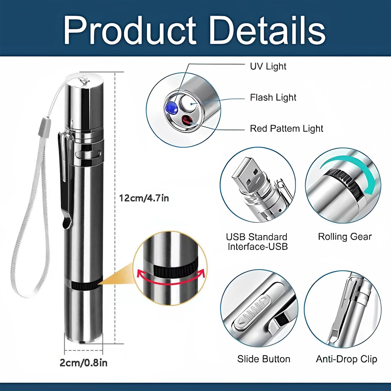 Laser cat toy, suitable for indoor play, 5 adjustable modes, interactive pet training light and movement toy, fun gift, suitable for cats, dogs, kittens, puppies and small pets.