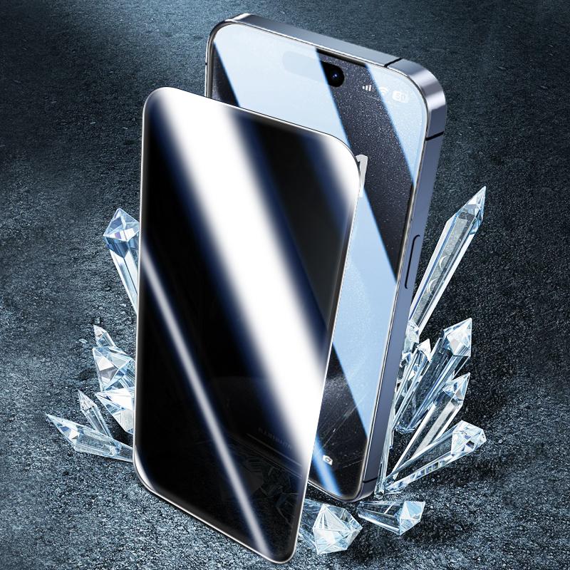 FUNCAT GLOBAL <2PCS>FULL Privacy Screen Protector [4 Sides Privacy]. Screen film for iPhone 17/16/15/14/13/12 [LEFT, RIGHT, UP, DOWN], Strong Protection, Anti-Spy, Electroplated Layer, Full screen covering (Headset Cover), Fingerprint-Proof.