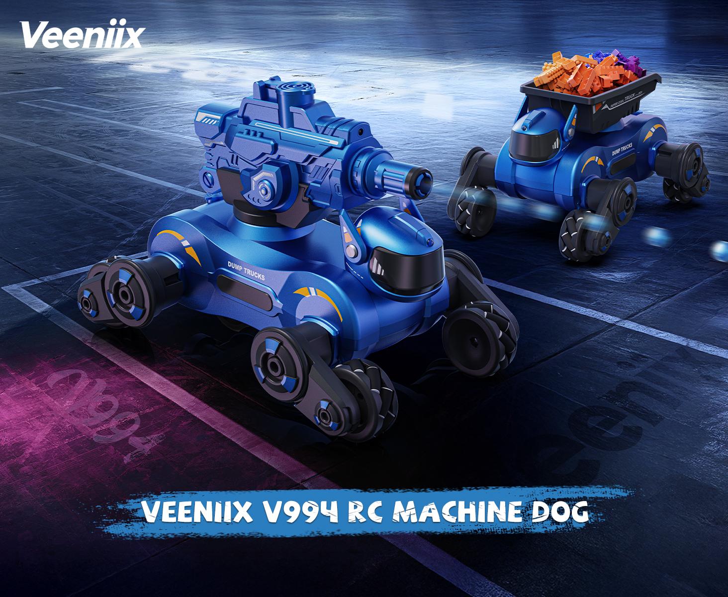 Veeniix V994 Remote Control Car, Rc Stunt Car with Shooting & Loading, 360°Rotating Tires, RC Drift Car with Tail Spray, Features Lights & Sounds, Toys for Ages 8-13 Kids