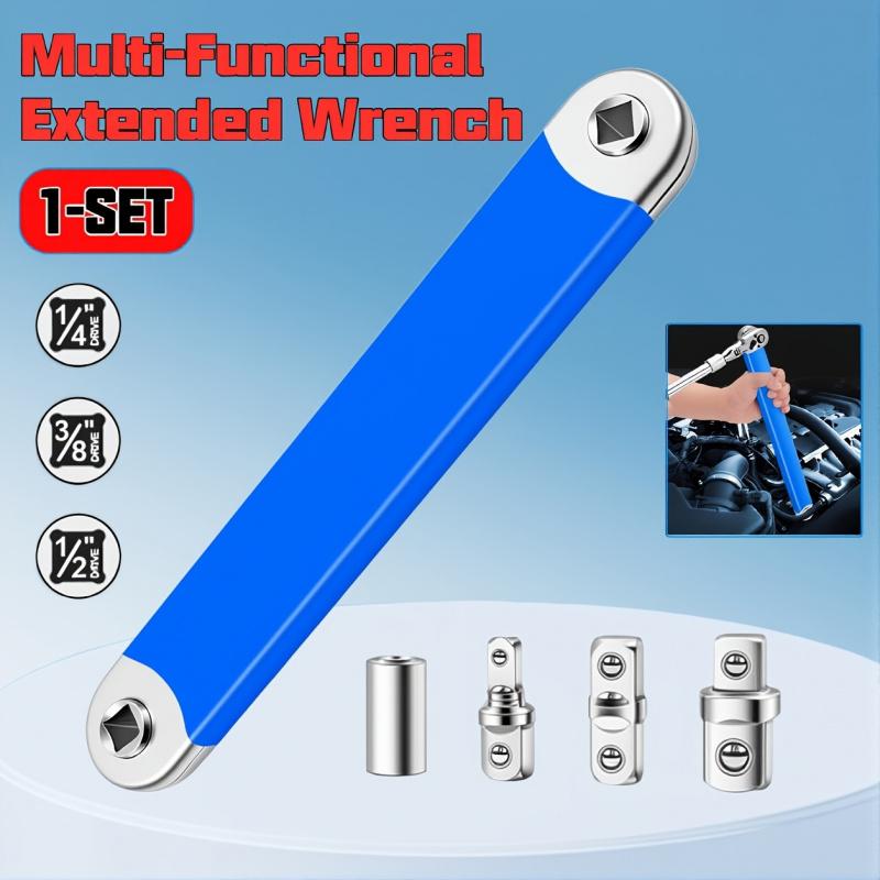 1Set Multi-Functional Extended Wrench,Extended Wrench Booster Lever Kit,Dual-purpose Ratchet and Quick Socket,Ratchet Conversion,Universal Tool for Car Maintenance, Automotive Repair Tools