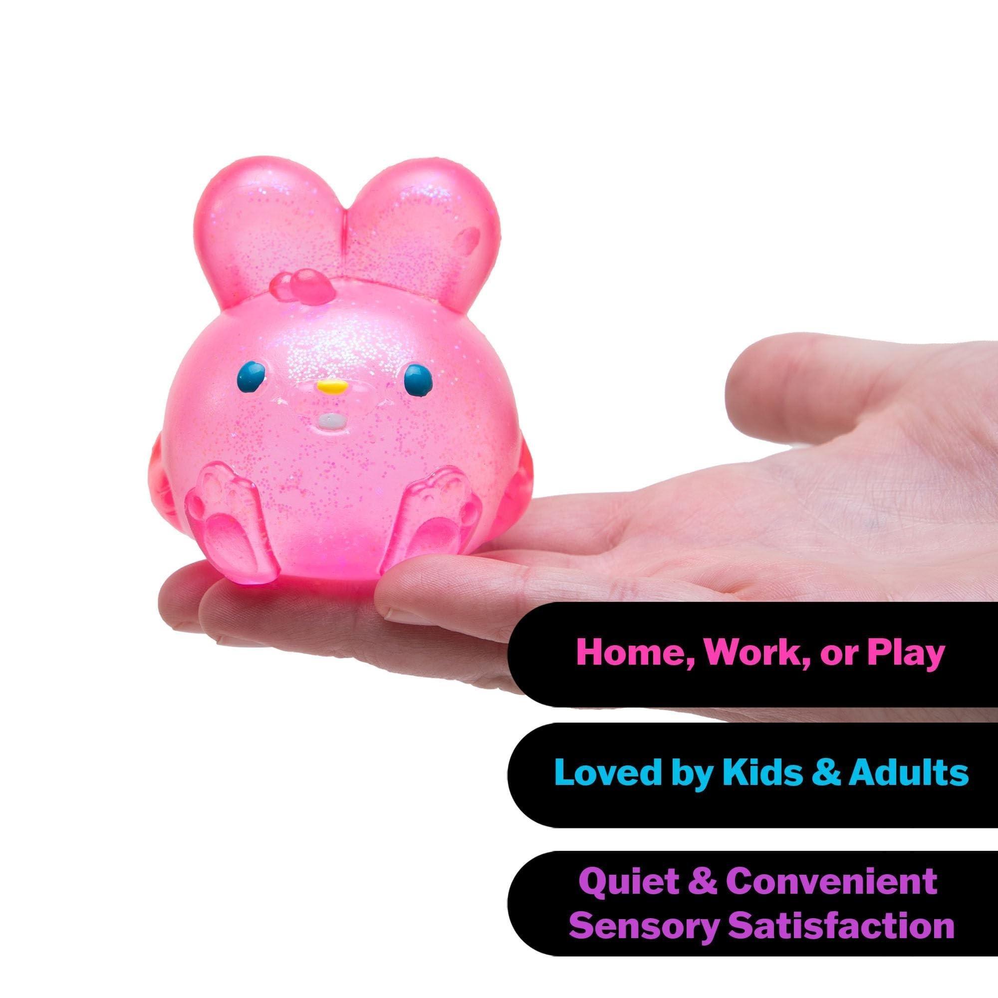 3 Colors Soft Candy Bunny Toy with Jelly Filling, Sensory Stress Relief, Easter Basket Stuffer, Perfect Gift for Kids