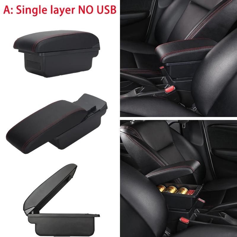 For Honda Jazz II  2008 2009 2010 car armrest storage box interior modification multi-function accessories with USB