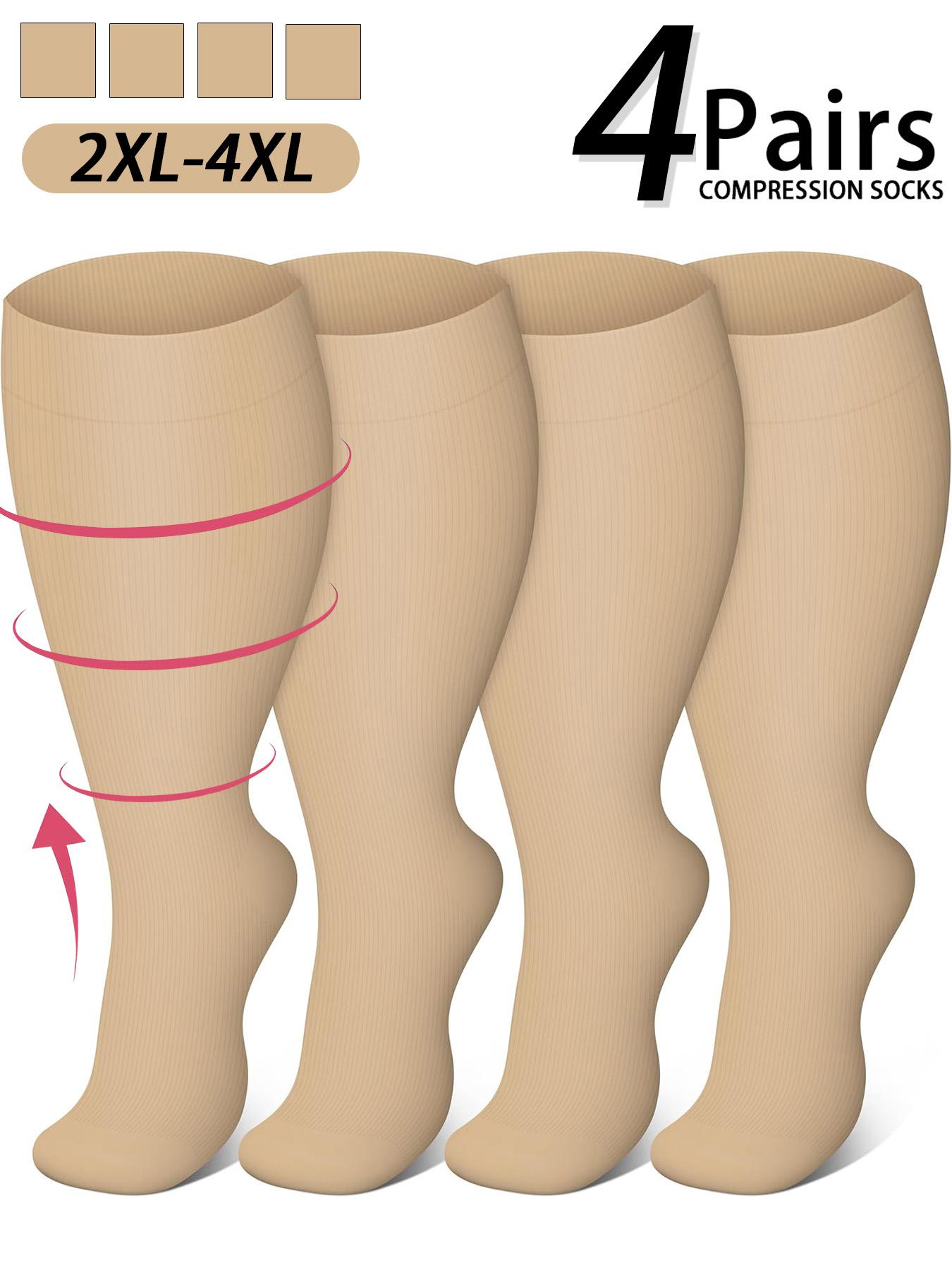 Women's Plus Size Compression Socks, Sports Running Socks for Circulation, Nurses, Pregnant Women, Sports Socks for Women, Compression Athletic Socks