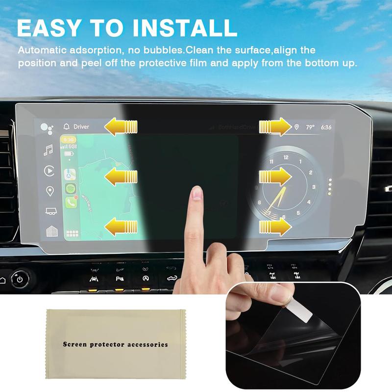 Canvcle 2 Pack 13.4-Inch Anti-Glare Tempered Glass Screen Protector for 2022-2025 Chevy Silverado GMC Sierra 1500/2500HD/3500HD, 9H Hardness, Anti-Fingerprint, Smooth Touch Response, Durable Navigation Protection