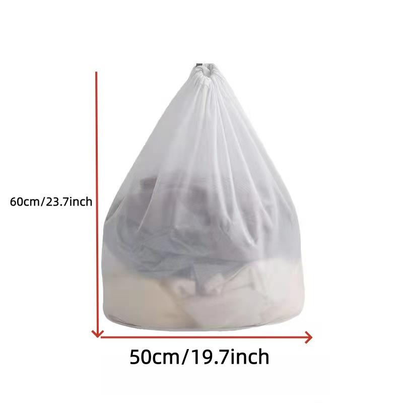 Portable Drawstring Laundry Bag, Mesh Laundry Bag for Travel, Laundry Wash Bag, Clothes Storage Solution, Essential Laundry Room Accessory