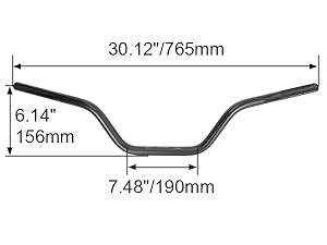 Universal 7/8 Inch 22mm Dirt Bike Handlebars, Upgraded Pit Bike Handlebar with Foam Pad for Motocross CRF YZF KXF KLX RMZ DRZ Pit Dirt Bike ATV Quad - Black