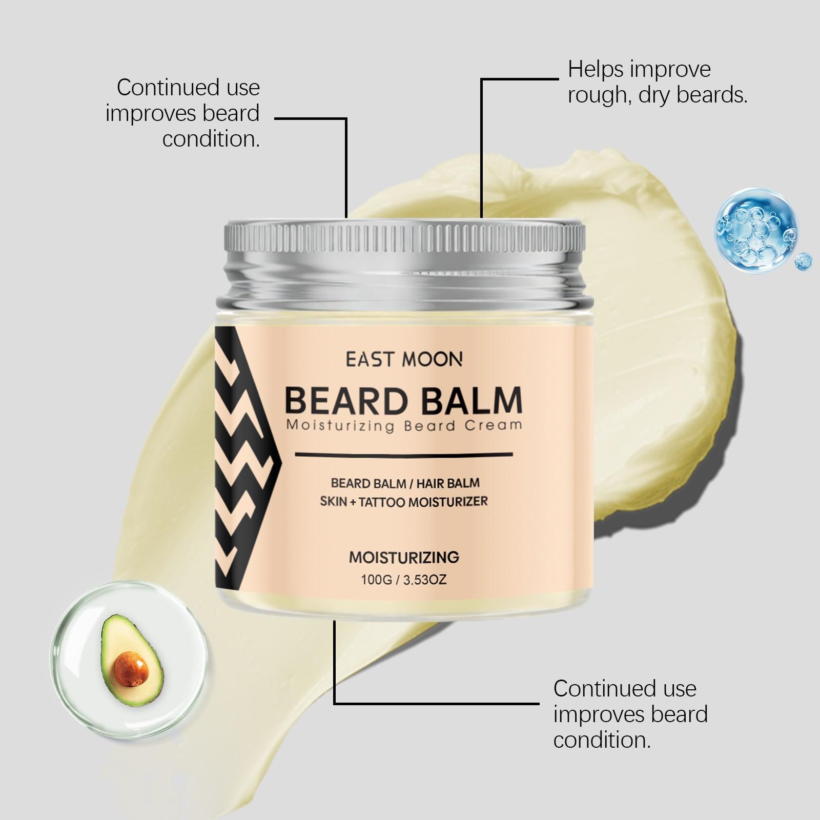 East Moon Men's Beard Care Balm, Refreshing and Moisturizing, Non-Greasy, Easy to Apply, Soft Touch, Gentle Nourishment