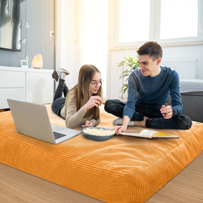 MAXYOYO Giant Bean Bag Chair Bed for Adults, Convertible Beanbag Folds from Lazy Chair to Floor Mattress Bed for Reading, Gaming, Napping