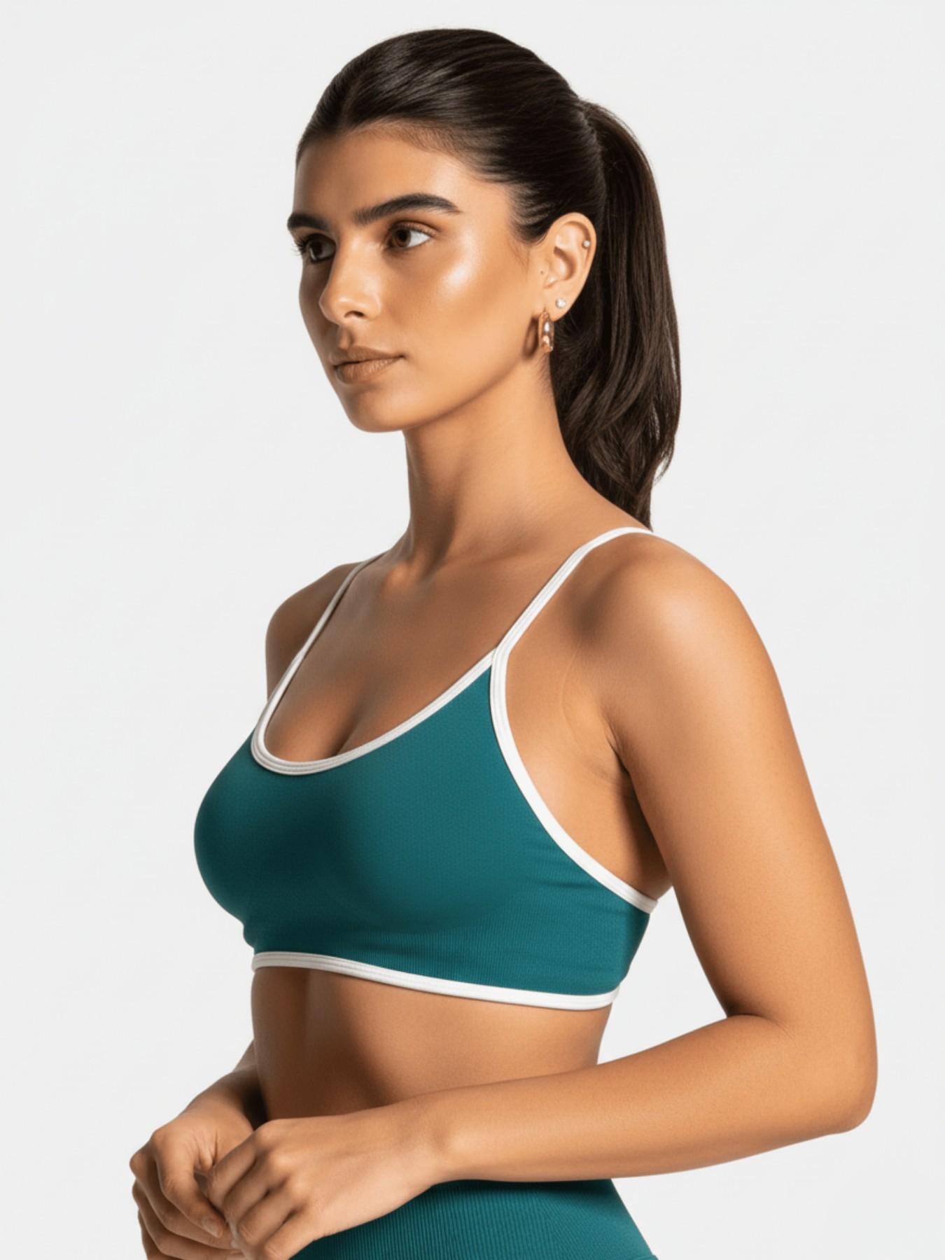 New Women's Color Block Sports Bra and Shorts Sporty Set, High Elastic Shaping Gym Wear for Yoga and Outdoor Training, Perfect for All Seasons