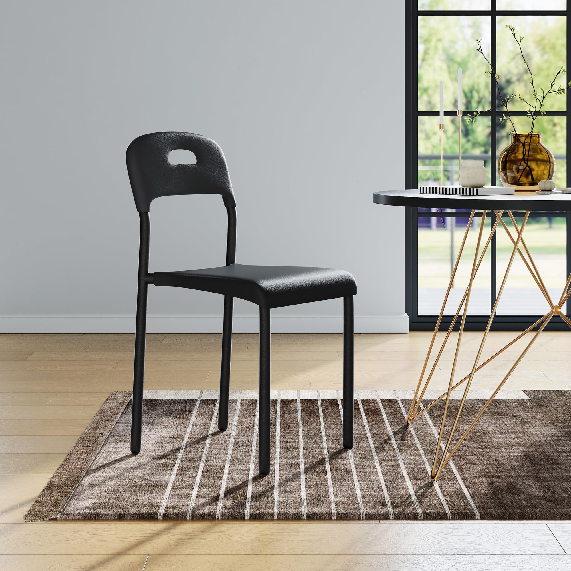 Dining Chairs, Stackable Modern Kitchen Chairs, Plastic Dining Room Chair with Metal Legs, Easy Assembly, Waterproof & Stain-Resistant, Suitable for Indoor and Outdoor Dining Chairs, Stackable Modern Kitchen Chairs, Plastic Dining Room Chair with Metal Legs, Easy Assembly, Waterproof & Stain-Resistant, Suitable for Indoor and Outdoor