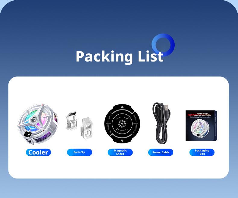 2026 New Magnetic Semiconductor Phone Cooler TL07 Frosty Digital Display Version Light-Off Cooling Artifact for Gaming & Hot Days