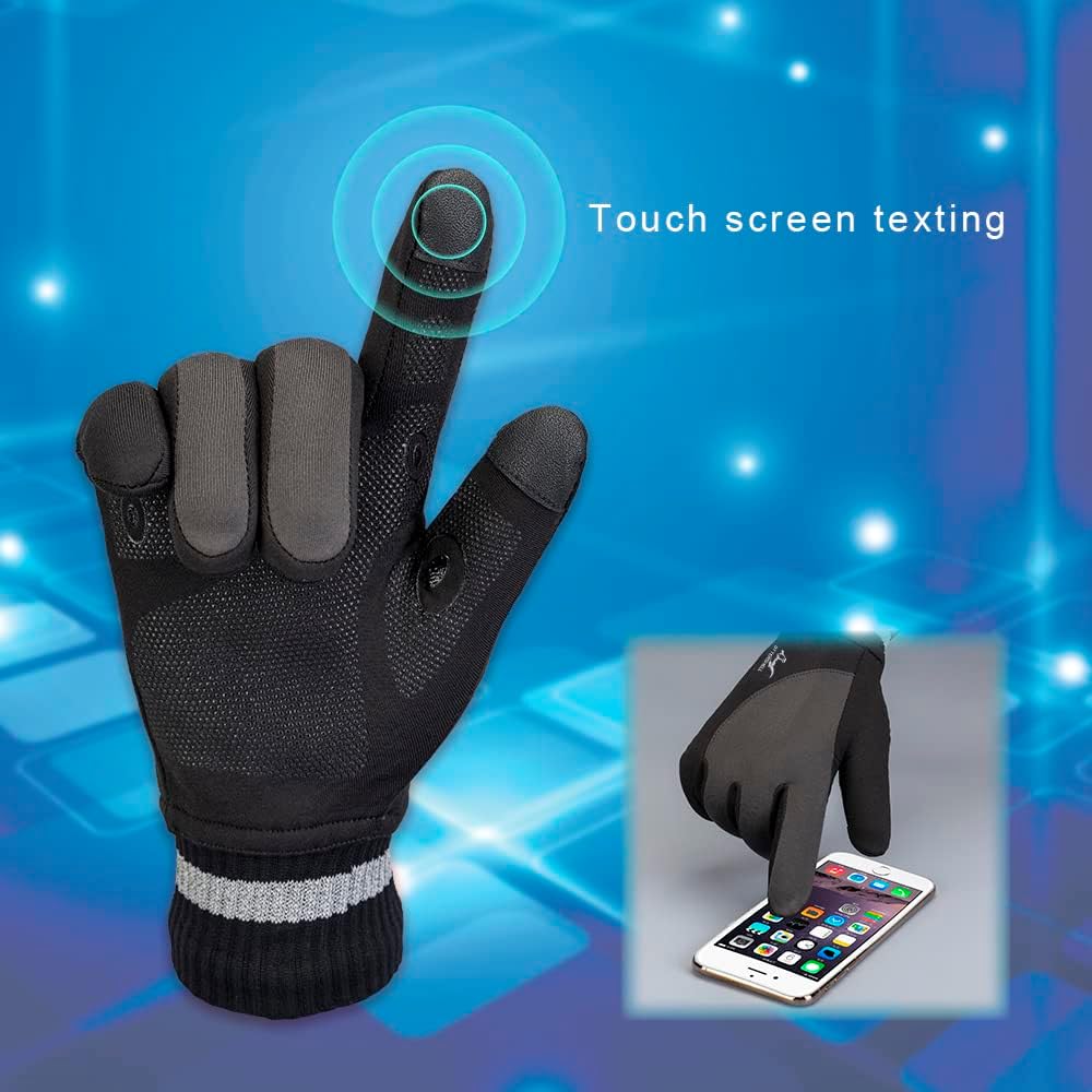 Winter Gloves for Men |  Screen Compatible |  for Running, Cycling, Hiking in Cold Weather