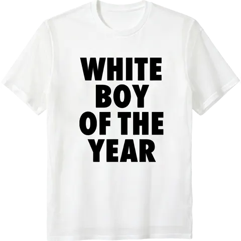 Men's "White Boy Of The Year" Oversized Streetwear T-Shirt -  Classic Short Sleeve, Casual Trendy Menswear Viral Meme Graphic Tee 2 PACK/4 PACK