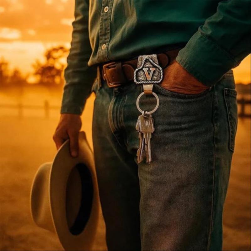 Vintage Western Cowboy Letter Keychain, Handmade Metal A Initial Key Chain Clip, Personality key holder for Pocket&Bag, Personalized Keychain, Metal Keychains, Keychain For Bags